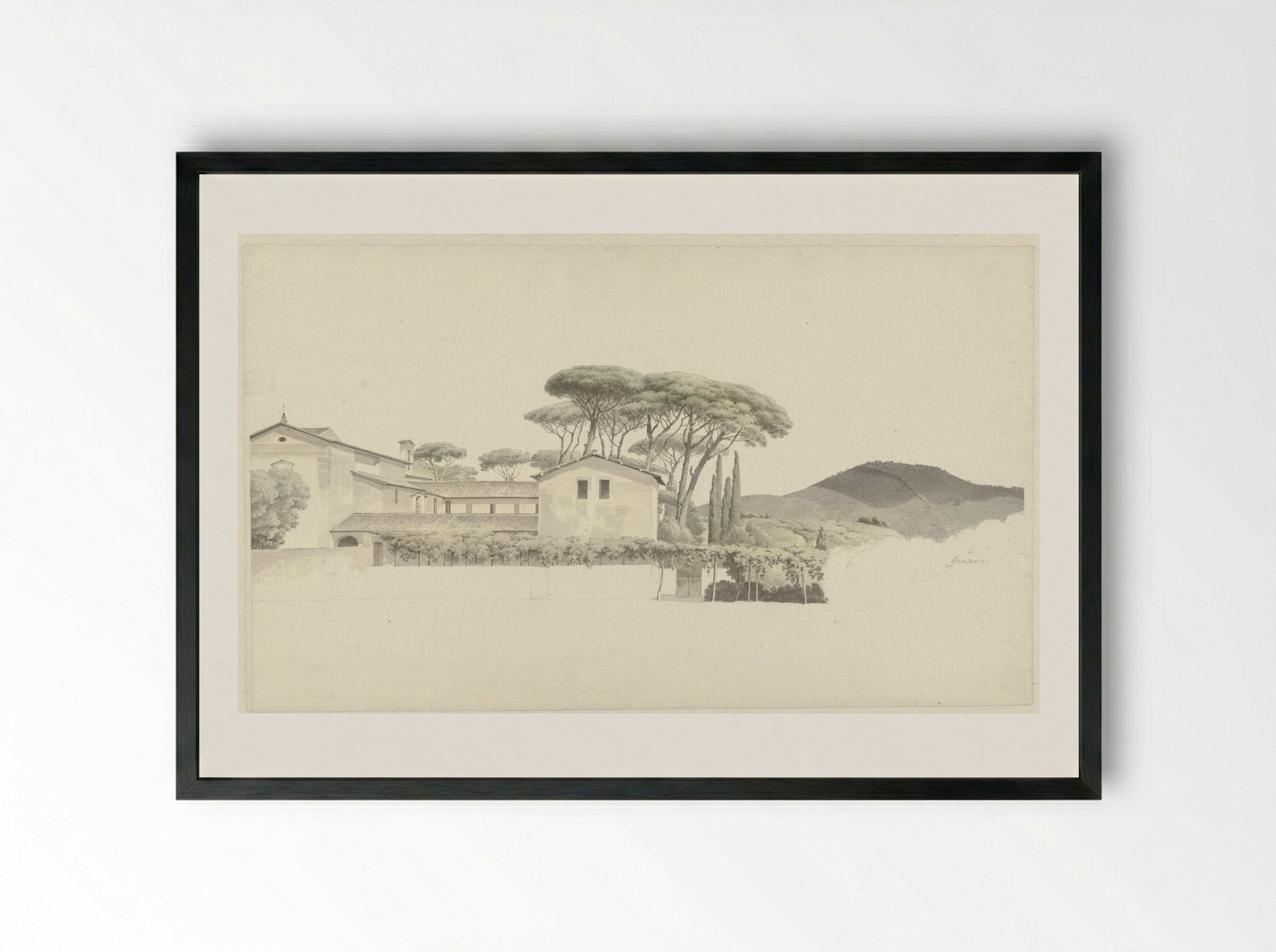 In the Environs of Genzano - Josephus Augustus Knip - Framed Print Black