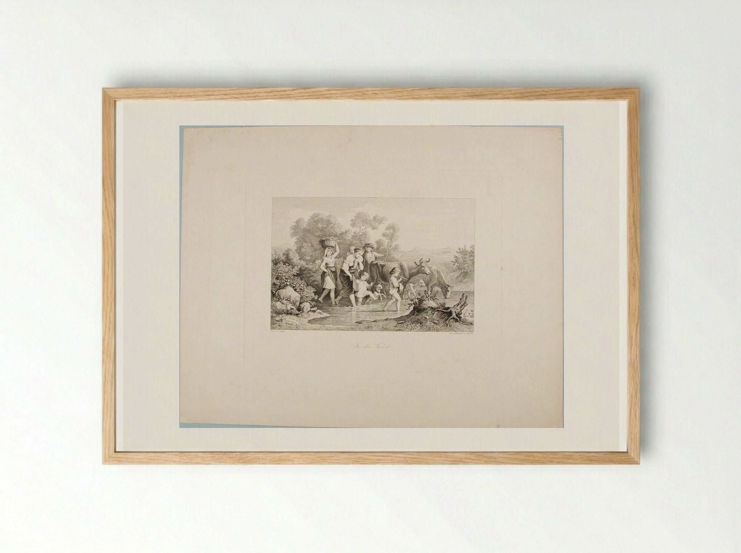 In the Ford - Adrian Ludwig Richter - Framed Print Wood