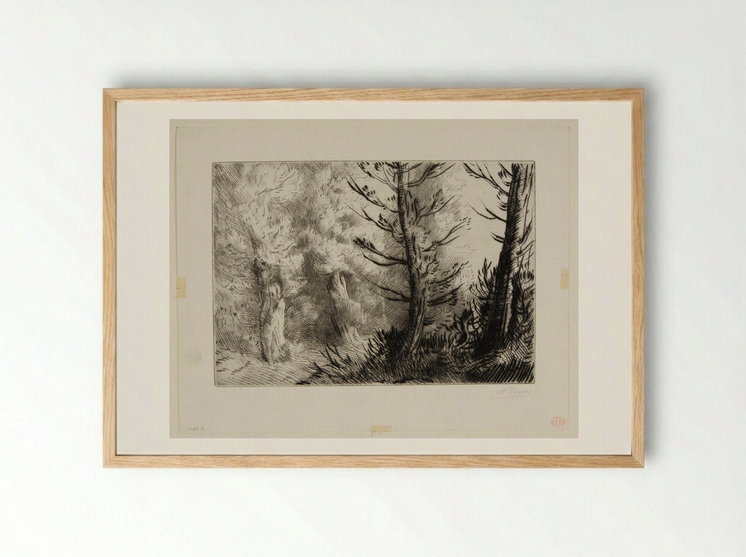 In the Forest of Fontainebleau - Alphonse Legros - Framed Print Wood