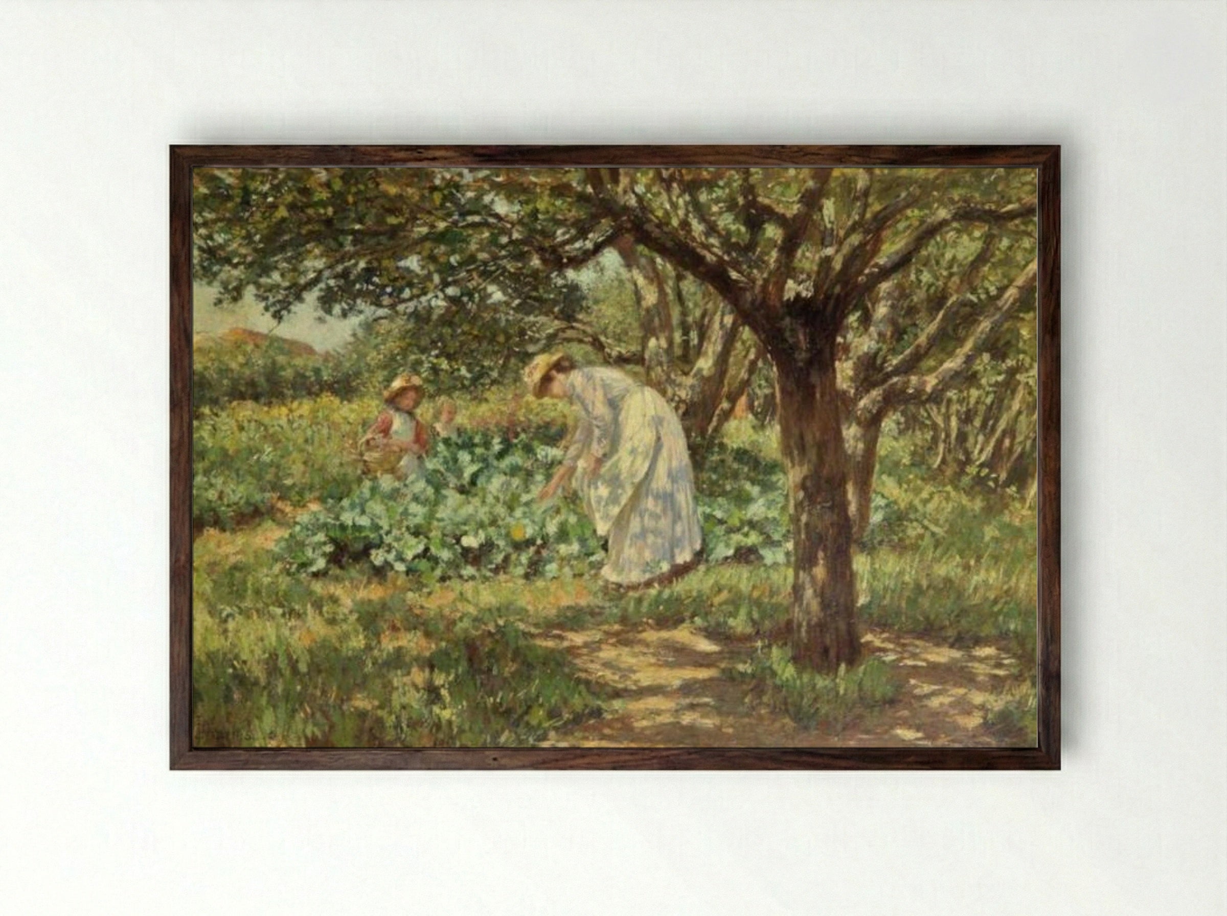 In the Garden - James Charles - Framed Print Dark Wood