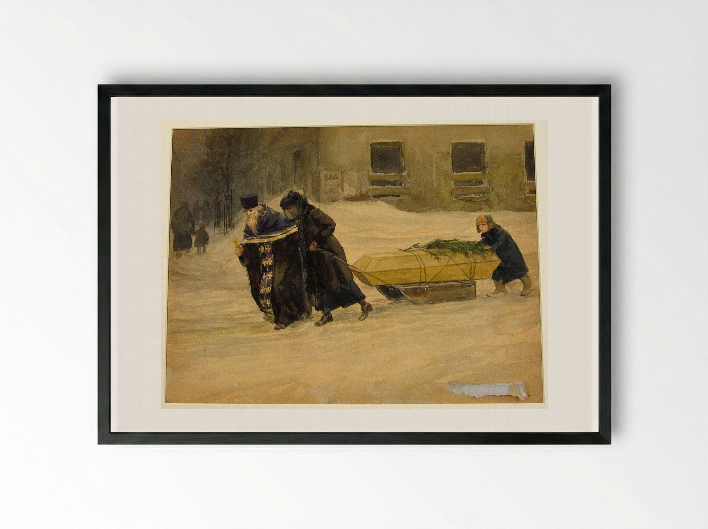 In the Last Journey - Ivan Vladimirov - Framed Print Black