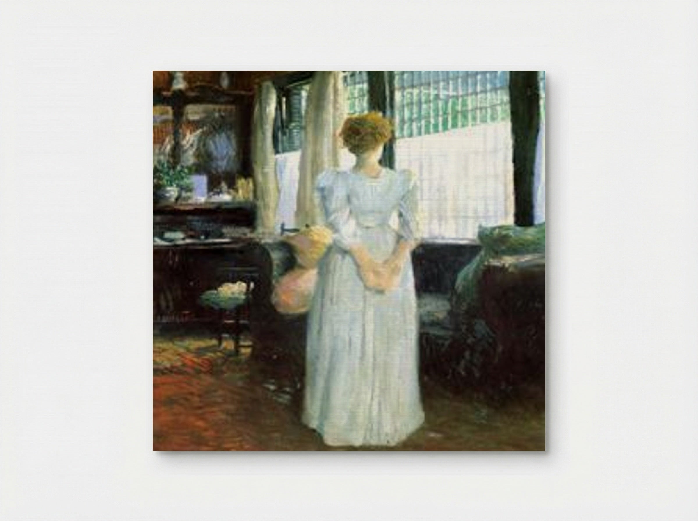 In the Livingroom - Julian Alden Weir - Poster