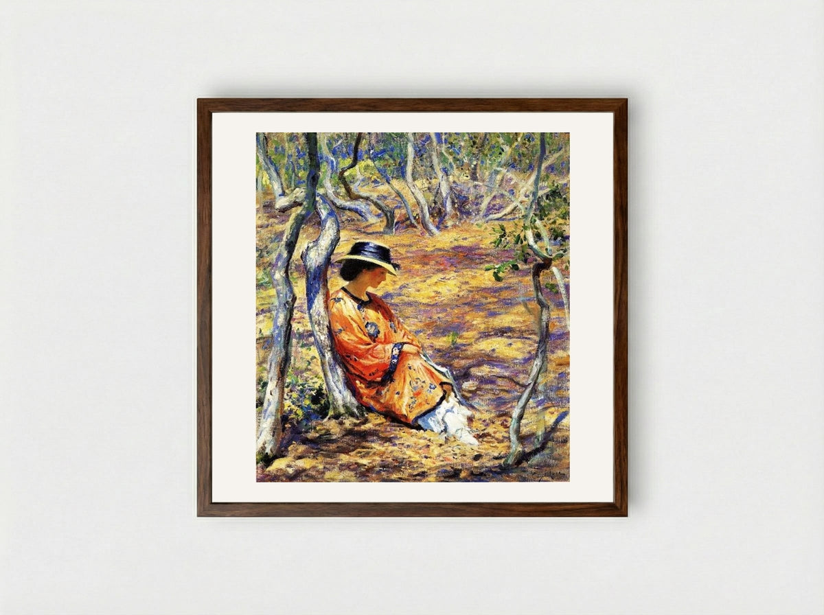 In the Oak Grove - Guy Rose - Framed Print Dark Wood