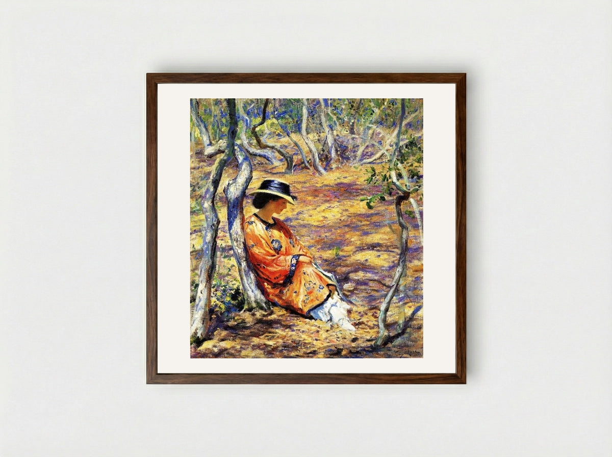 In the Oak Grove - Guy Rose - Framed Print Dark Wood