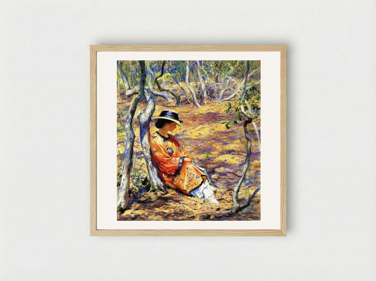 In the Oak Grove - Guy Rose - Framed Print Wood
