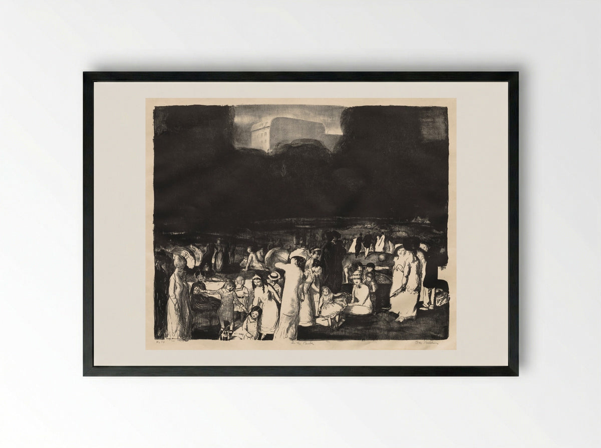 In the Park, Dark - George Bellows - Framed Print Black