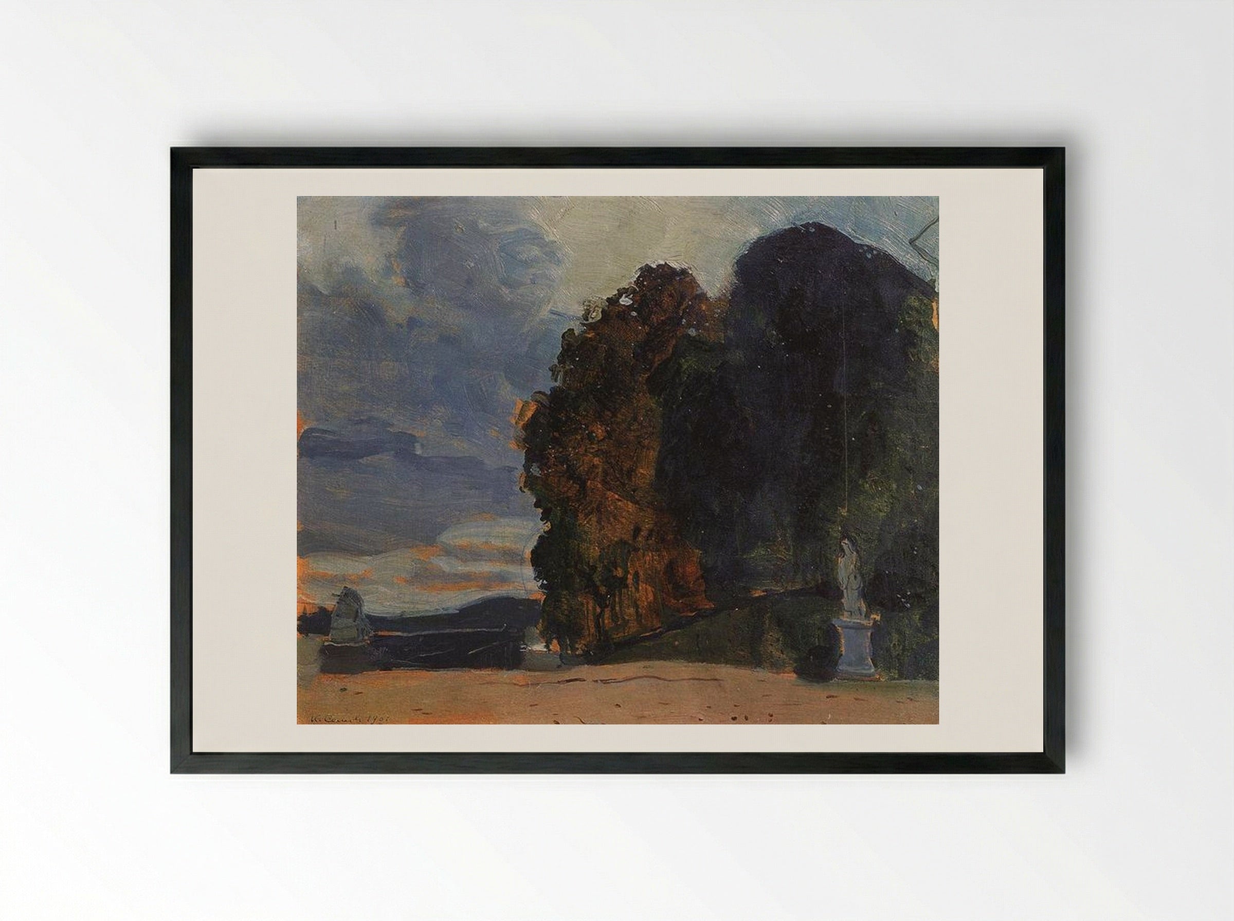 In the Park of Versailles - Konstantin Somov - Framed Print Black