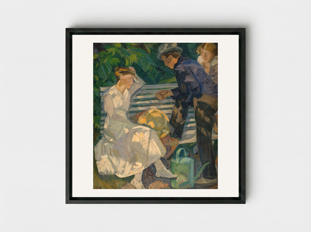 In the Priest's Garden. Christians - Edvard Weie - Framed Canvas Black