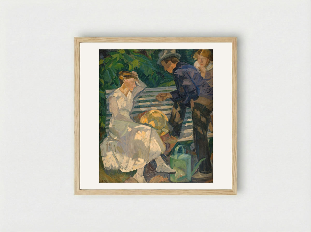In the Priest's Garden. Christians - Edvard Weie - Framed Print Wood