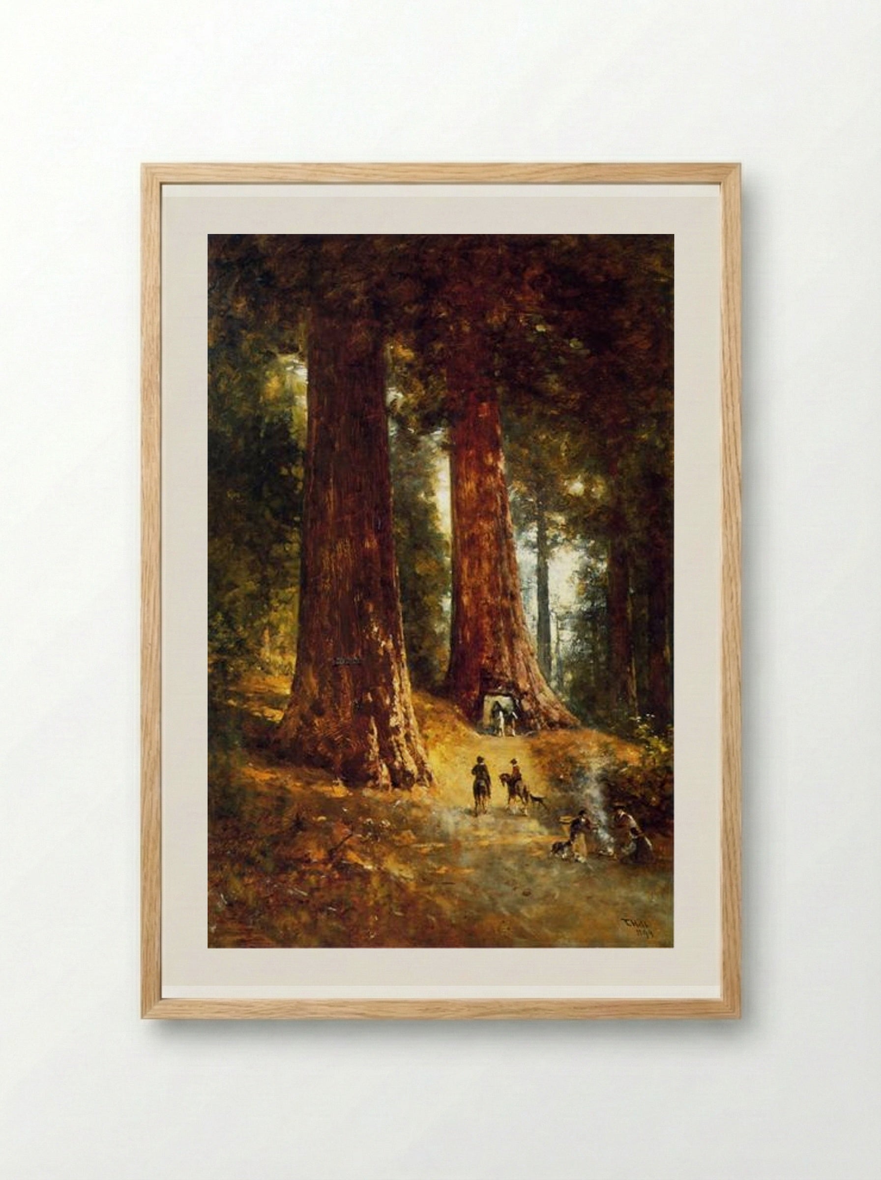 In the Redwoods - Thomas Hill - Framed Print Wood