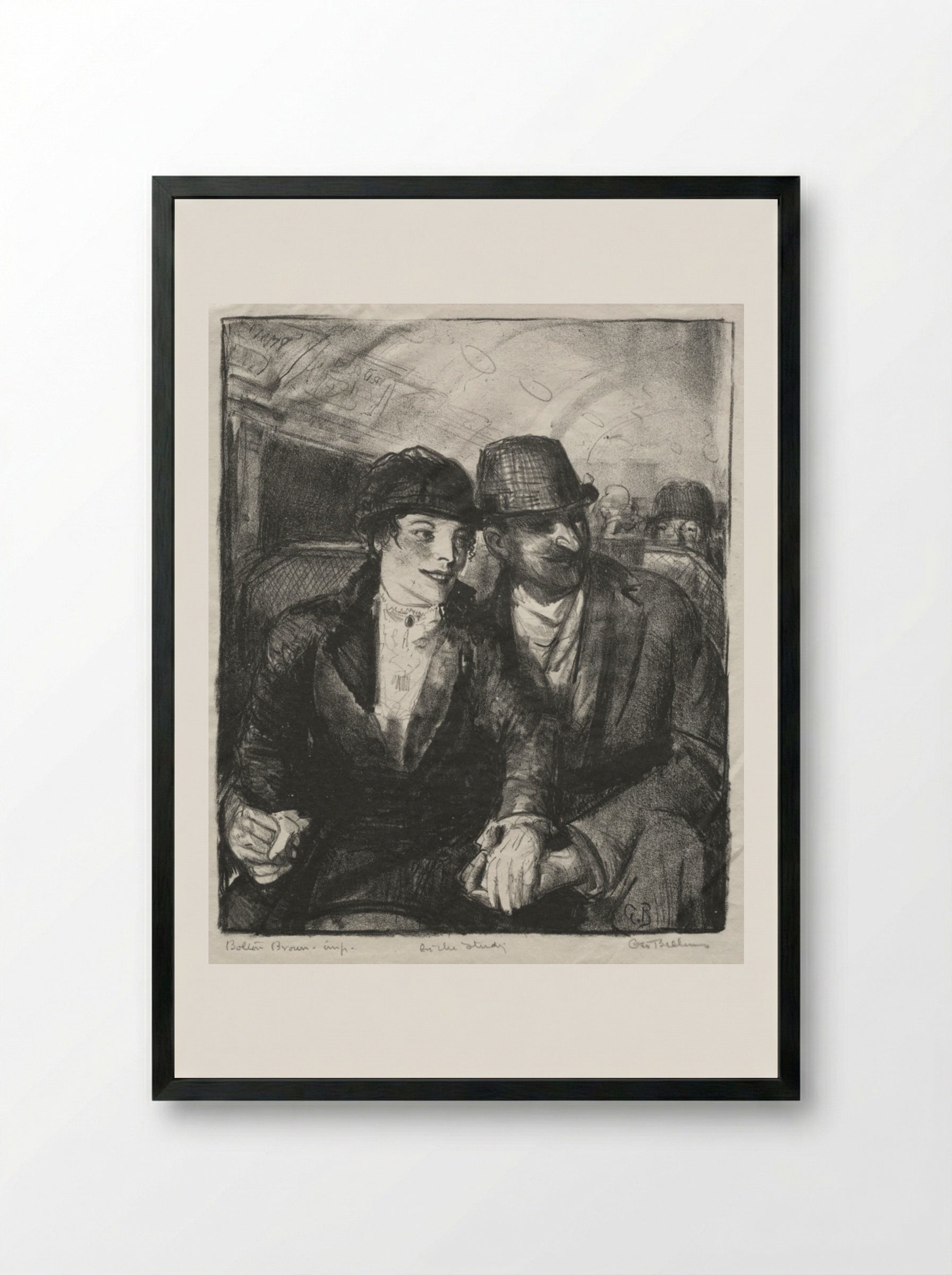In the Subway - George Bellows - Framed Print Black