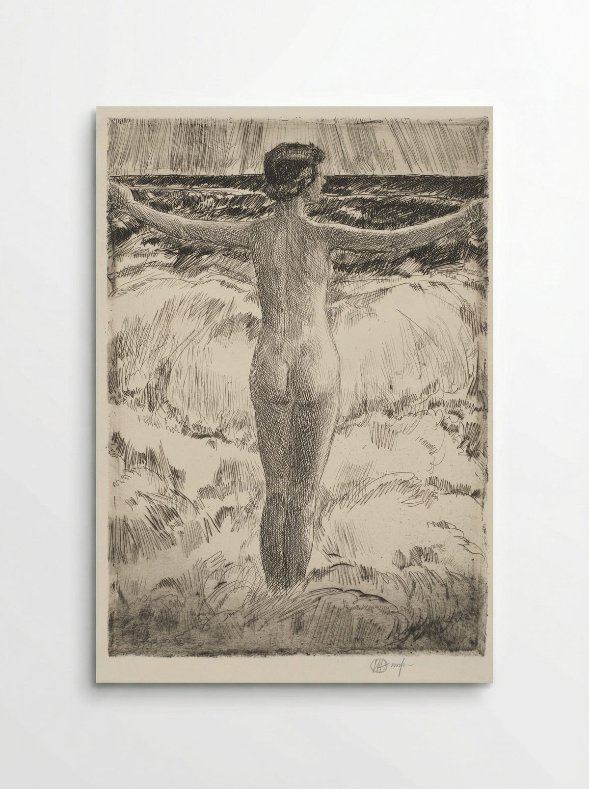 In the Surf in a Storm, Easthampton - Childe Hassam - Poster