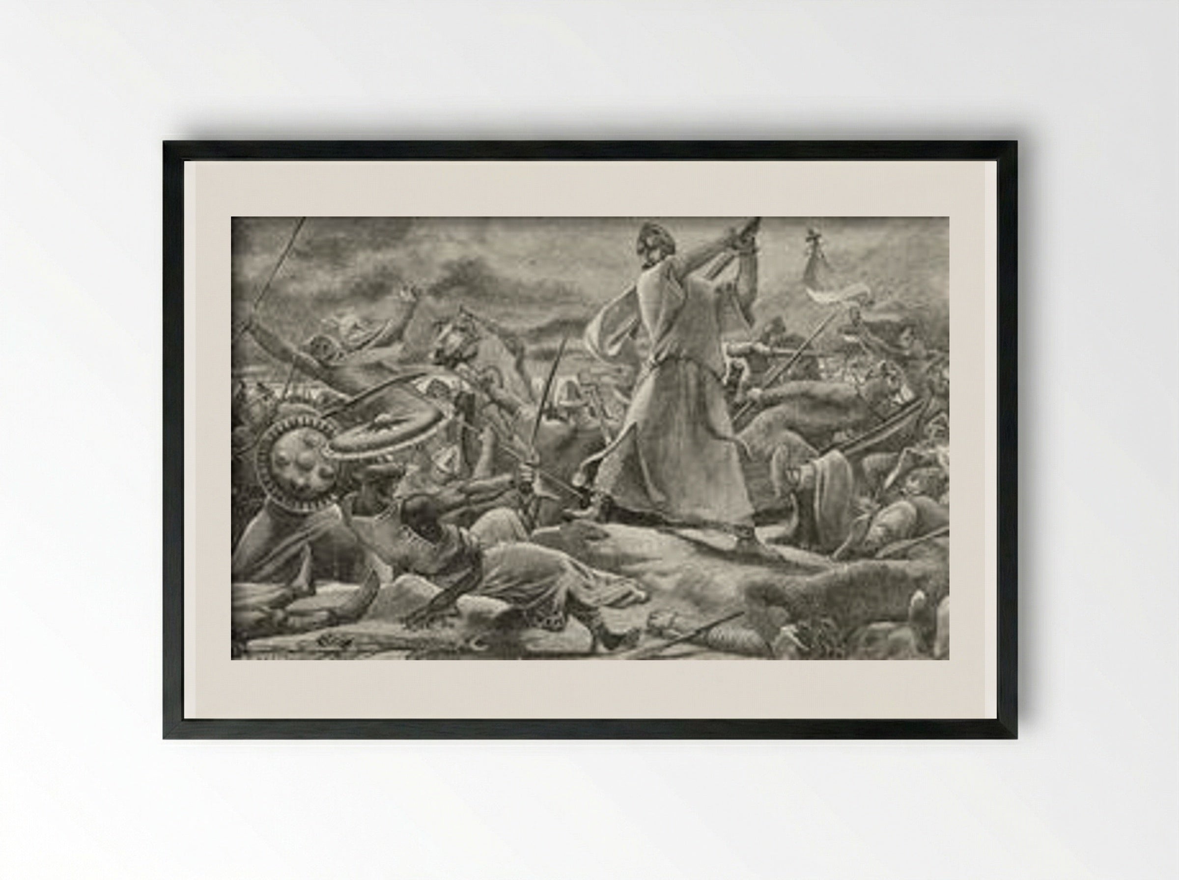 In the Thick of Battle, a Melee - Luc-Olivier Merson - Framed Print Black