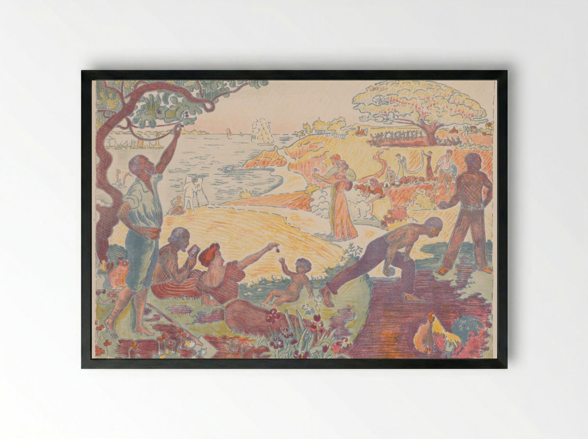 In the Time of Harmony - Paul Signac - Framed Print Black