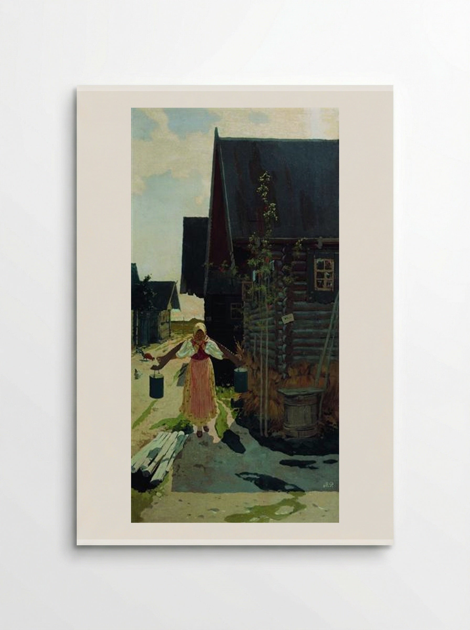 In the Village (Girl with a Bucket) - Andrei Ryabushkin - Poster