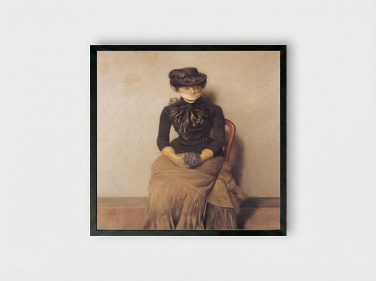 In the Waiting Room - Ivar Arosenius - Framed Print Black