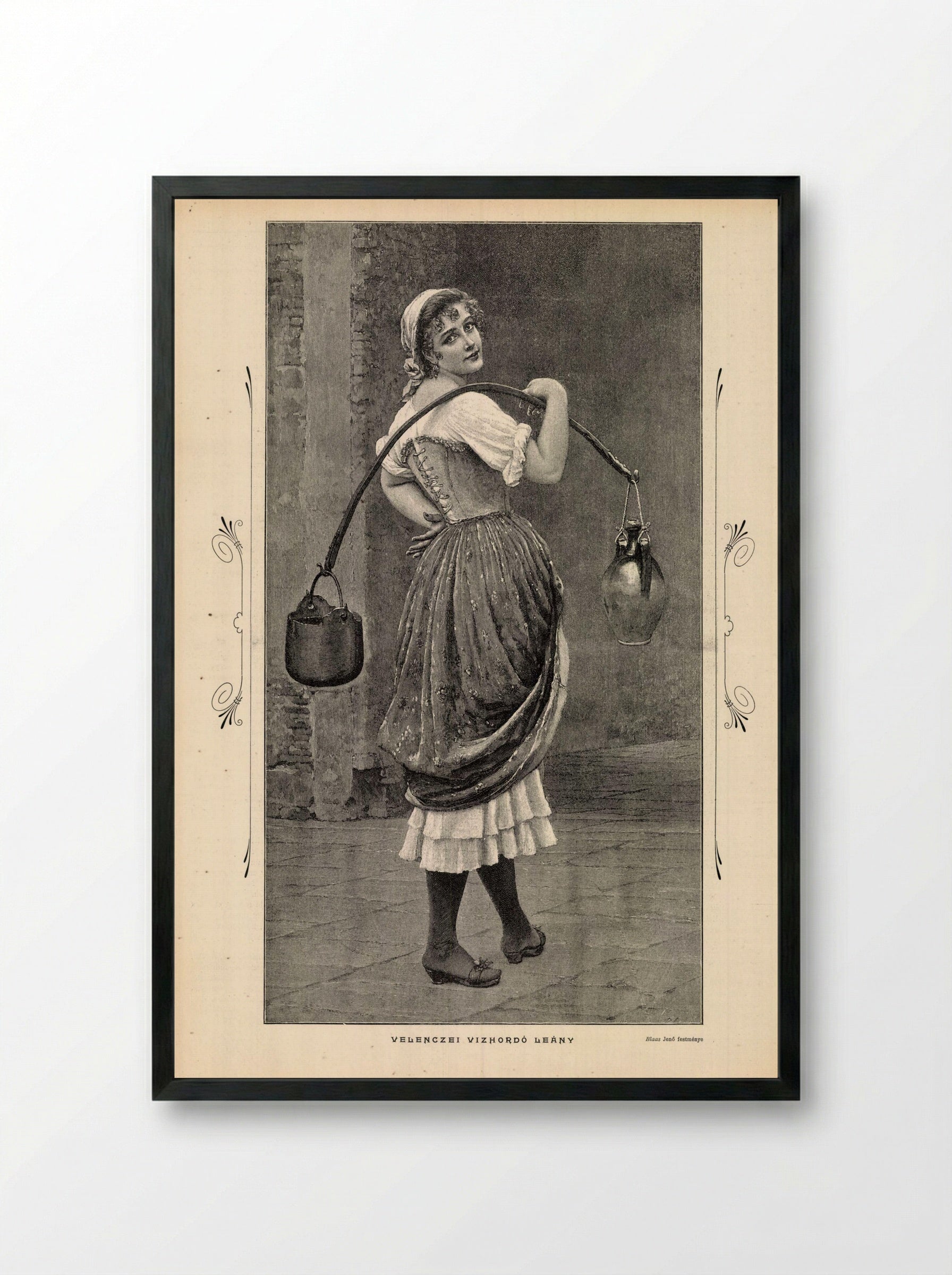 In the Water - Eugene de Blaas - Framed Print Black