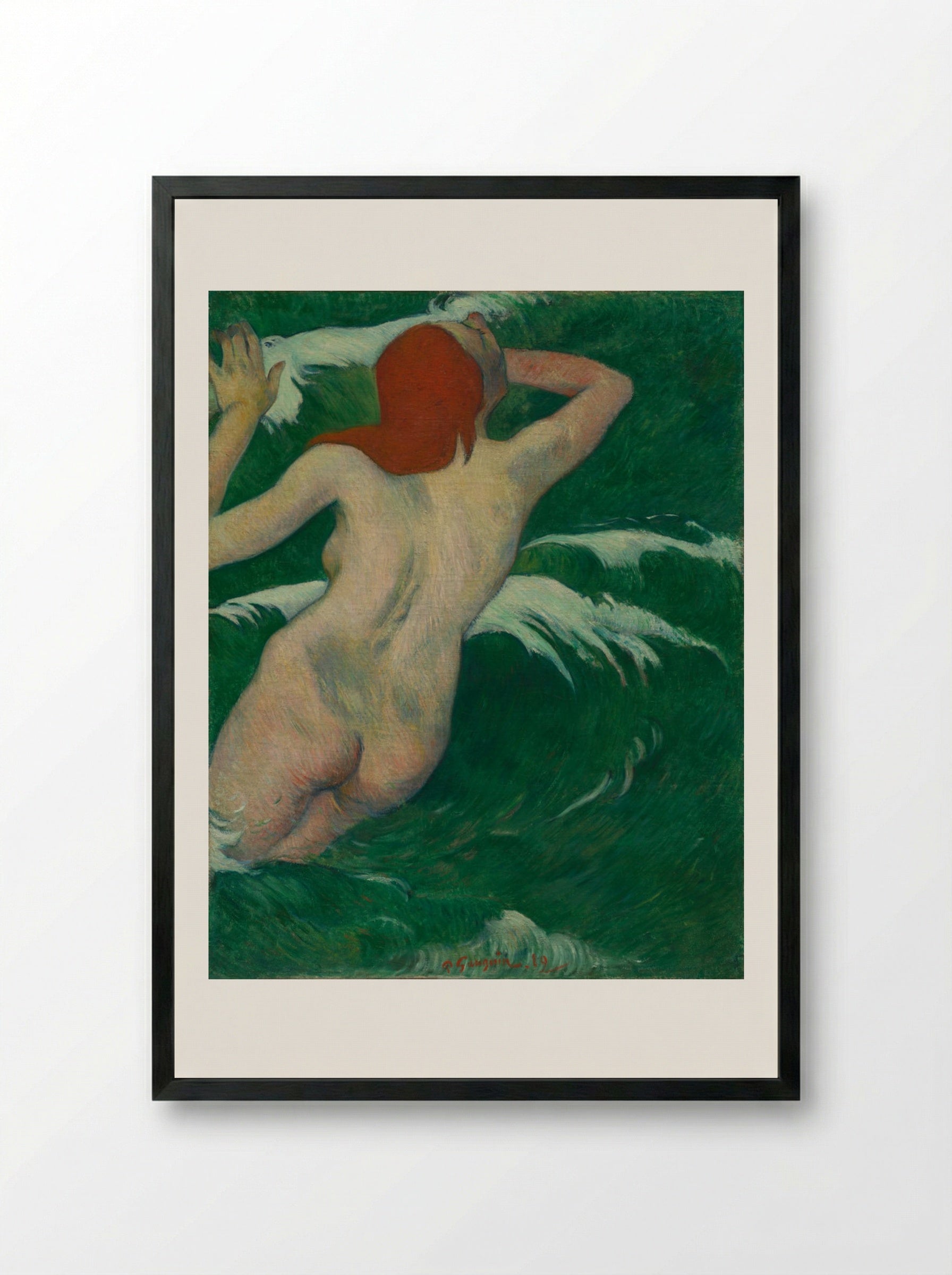 In the Waves (Dans les Vagues) - Paul Gauguin - Framed Print Black