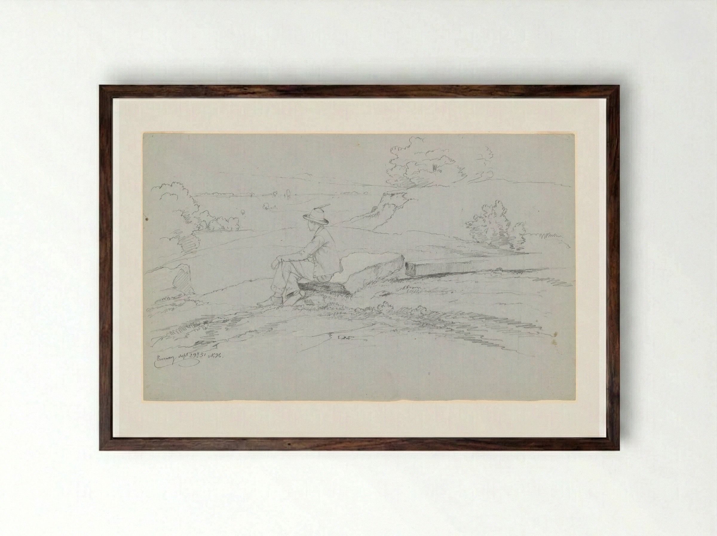 In the White Mountains - David Johnson - Framed Print Dark Wood