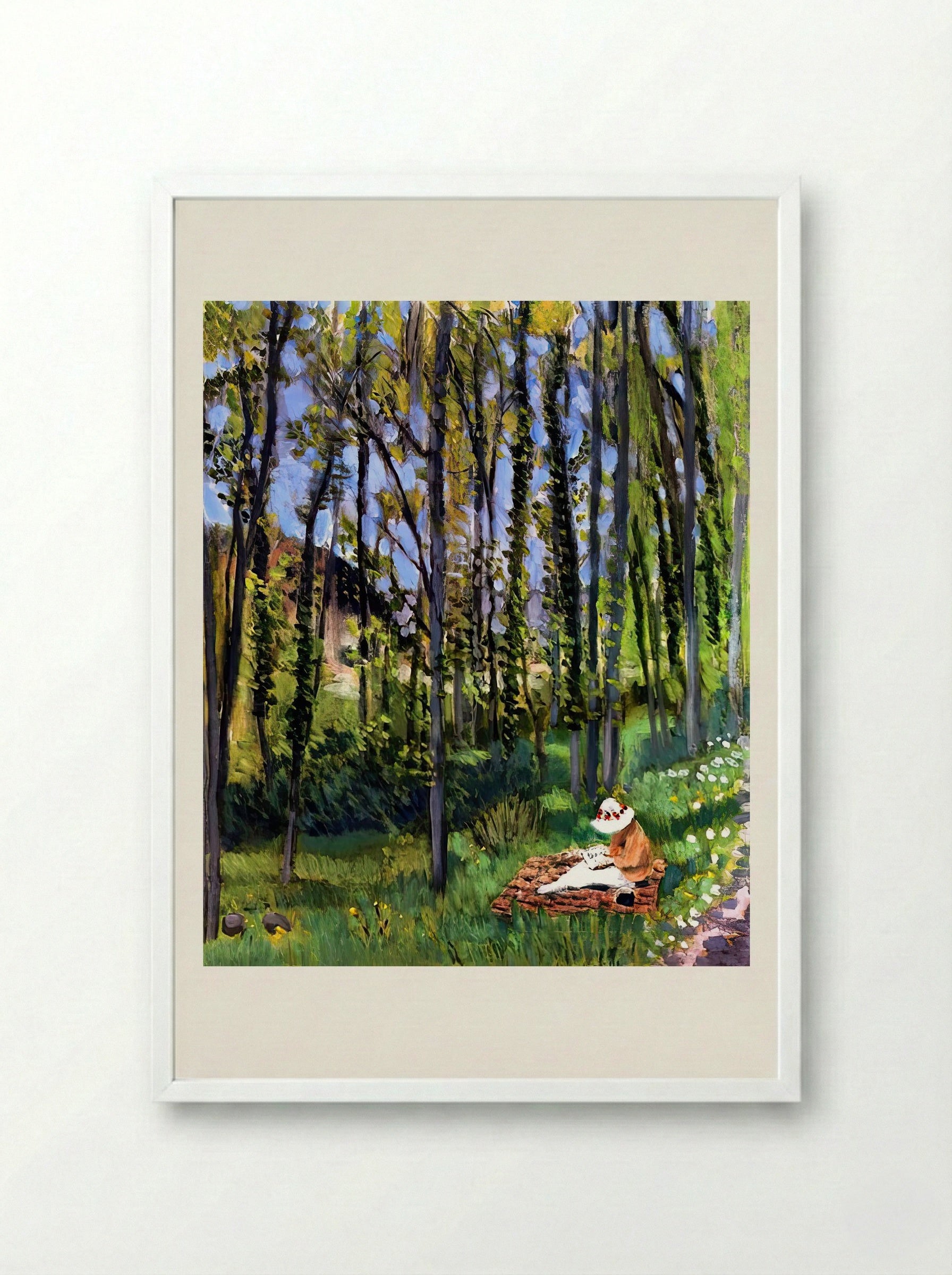 In the Woods by Henri Matisse – Fauvist Forest Landscape Print - Framed Print White