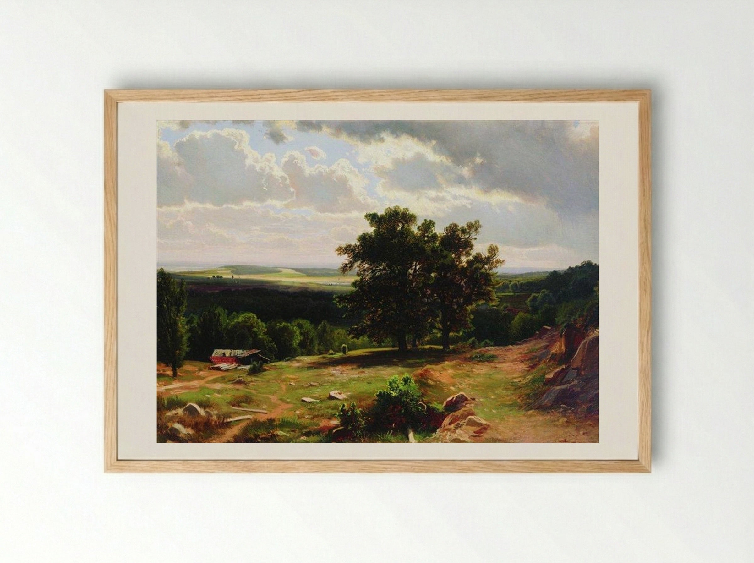 In the vicinity of Düsseldorf - Ivan Shishkin - Framed Print Wood