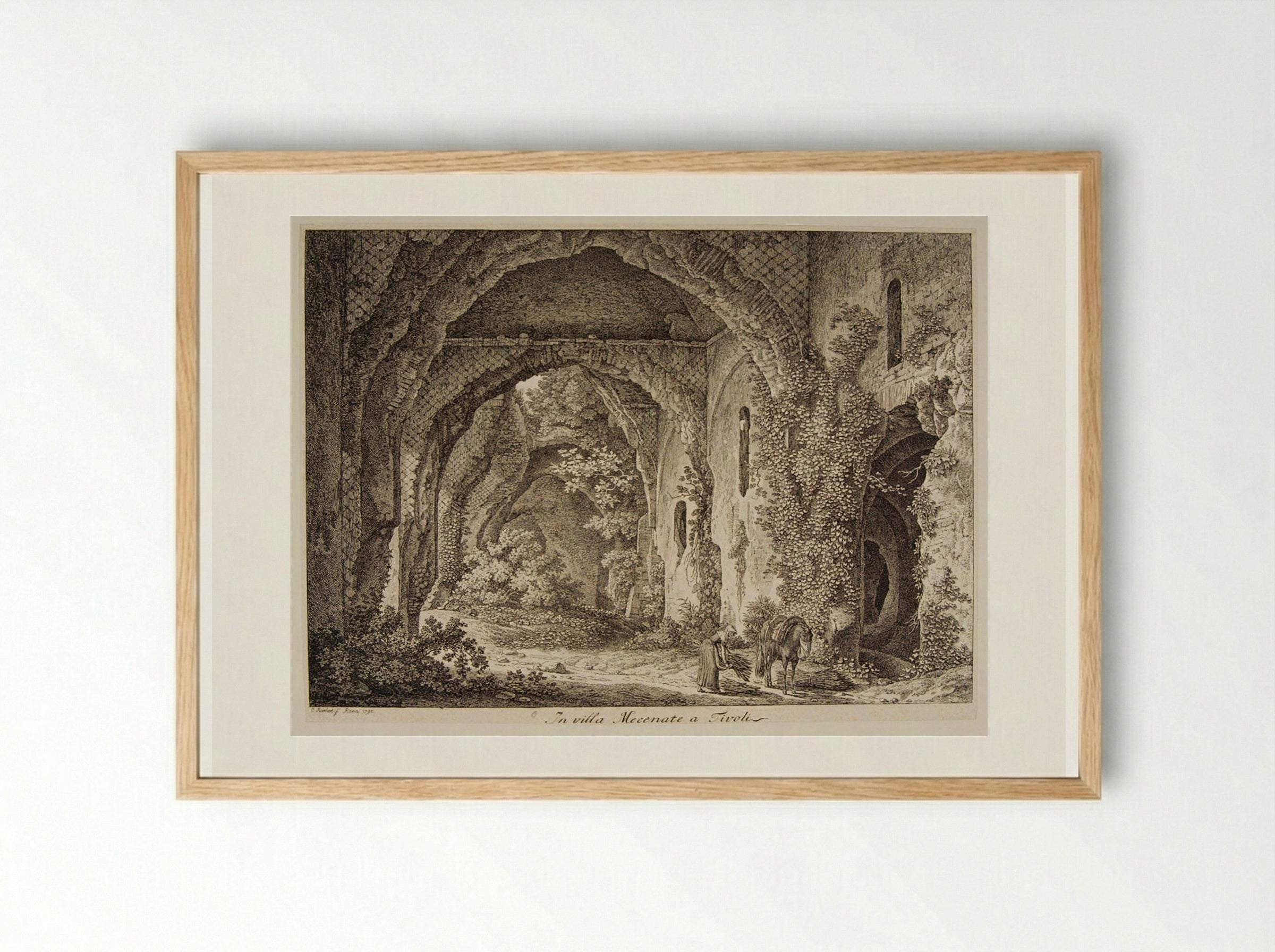 In villa Mecenate a Tivoli - Johann Christian Reinhart - Framed Print Wood