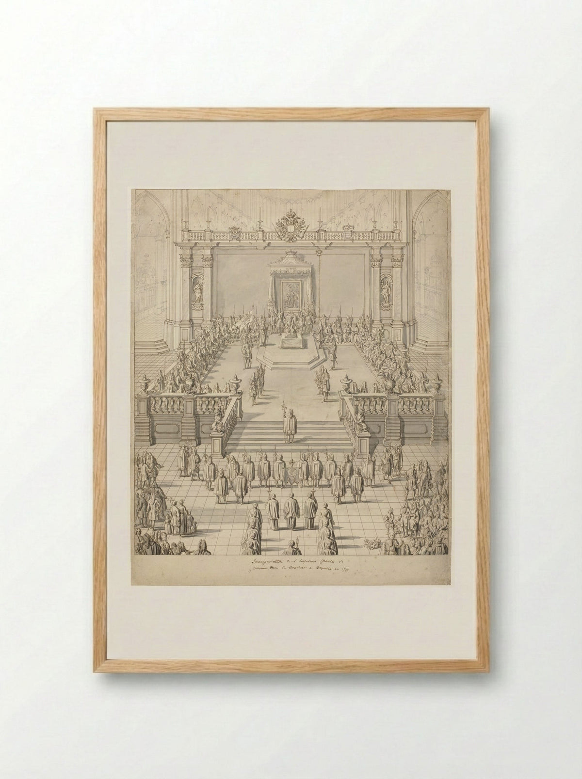 Inauguration of Emperor Charles VI in St Bavo's Cathedral, Ghent - Jacob Colin - Framed Print Wood