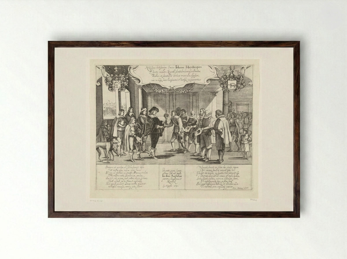 Inauguration of the Lordship of Maarseveen and Neerdijk - Hendrik van Maarseveen - Framed Print Dark Wood
