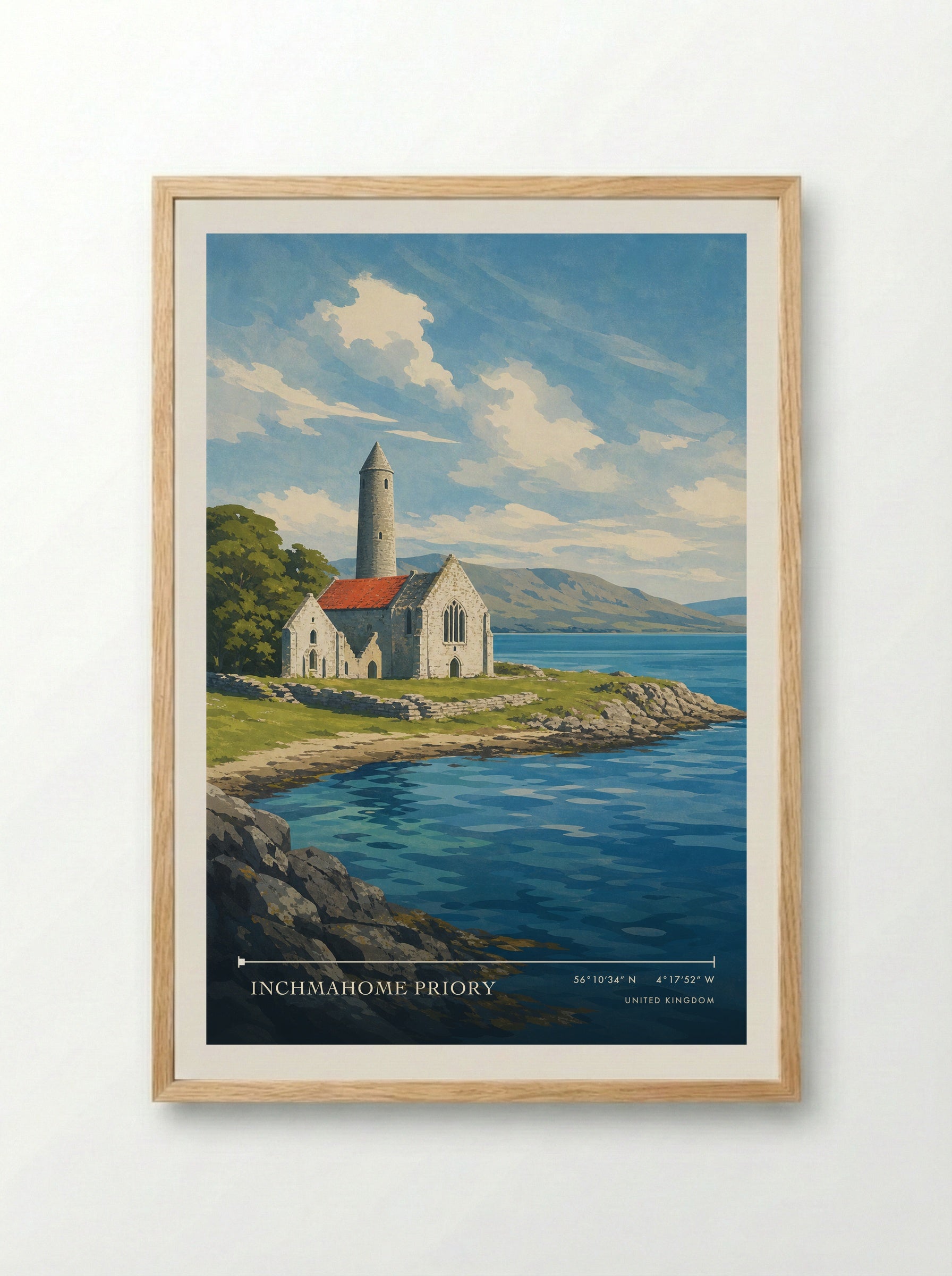Inchmahome Priory United Kingdom Travel Poster - Framed Print Wood