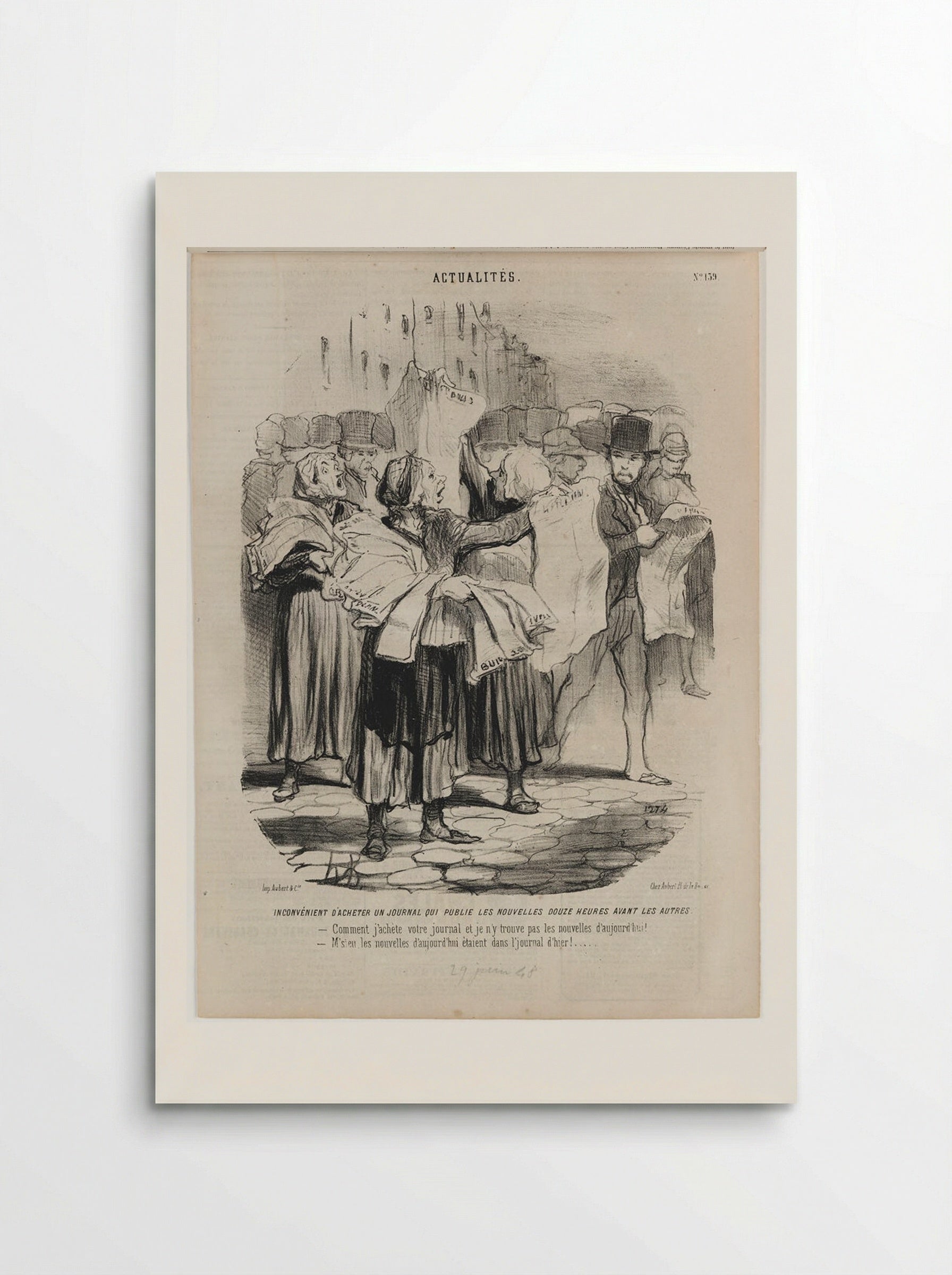 Inconvénient d'acheter un journal - Honoré-Victorin Daumier - Poster