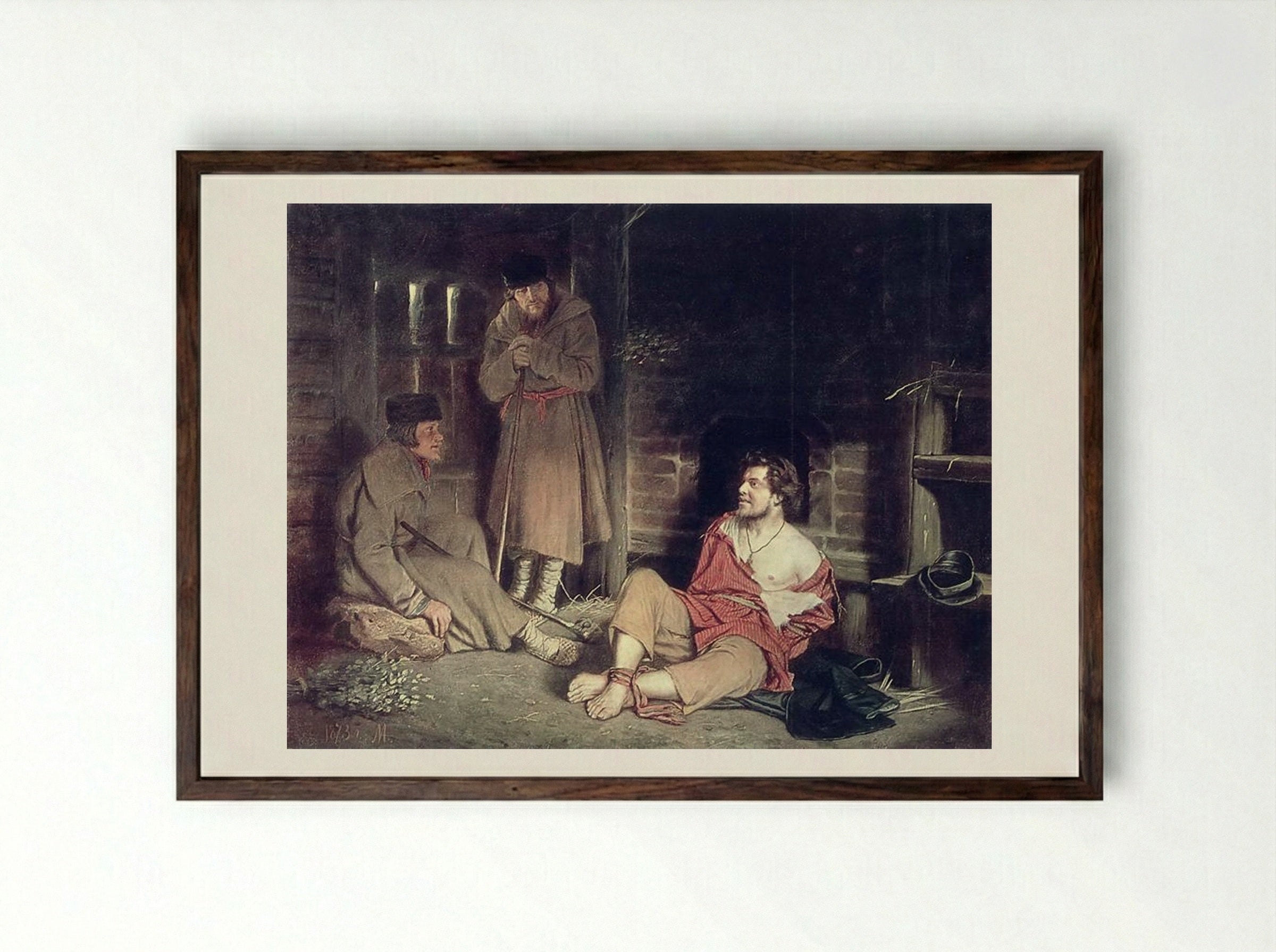Incorrigible One - Vasily Perov - Framed Print Dark Wood