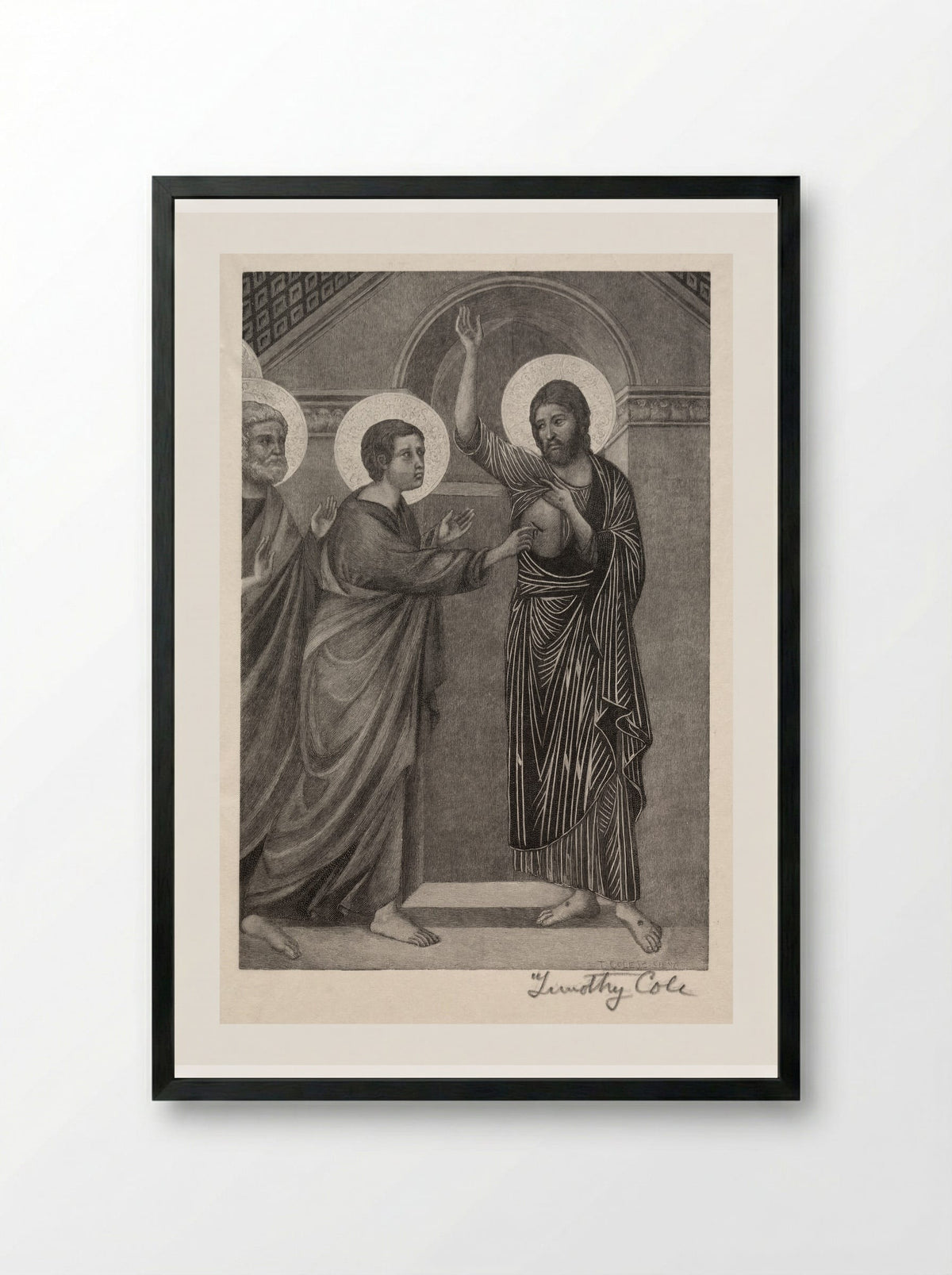 Incredulity of Saint Thomas - Timothy Cole - Framed Print Black