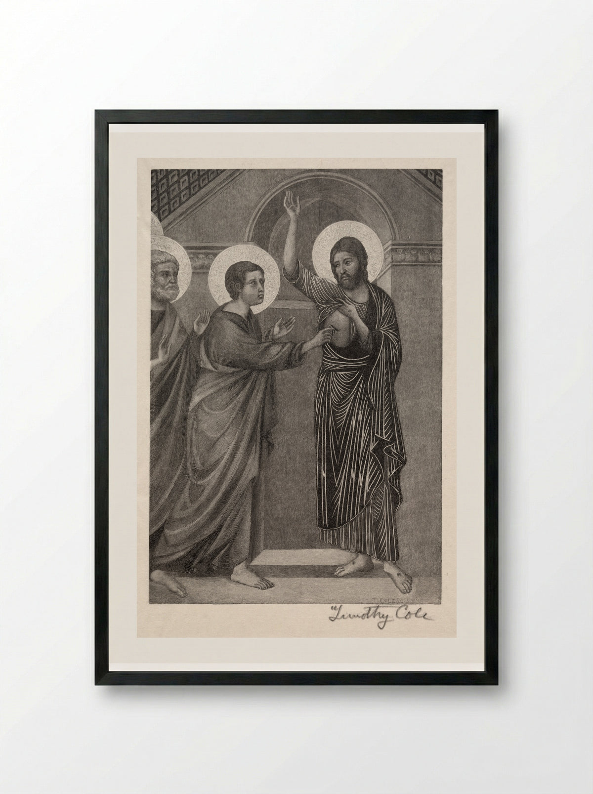 Incredulity of Saint Thomas - Timothy Cole - Framed Print Black