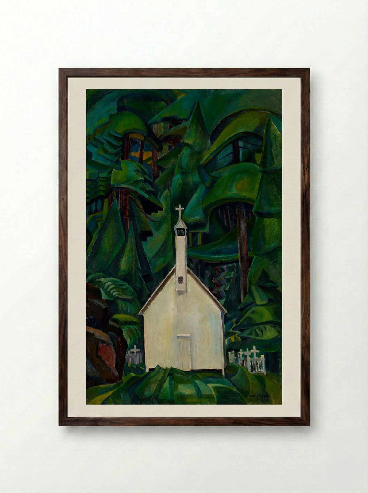 Indian Church - Emily Carr - Framed Print Dark Wood