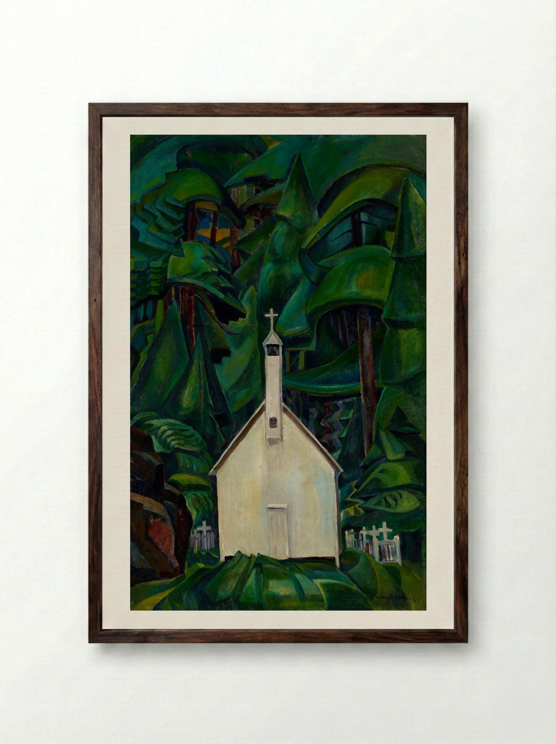 Indian Church - Emily Carr - Framed Print Dark Wood