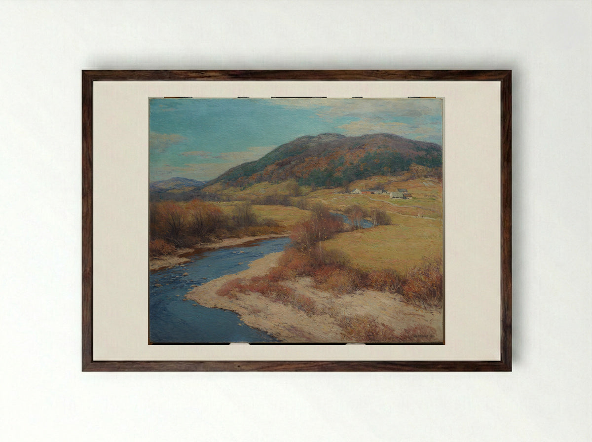 Indian Summer, Vermont - Willard Metcalf - Framed Print Dark Wood