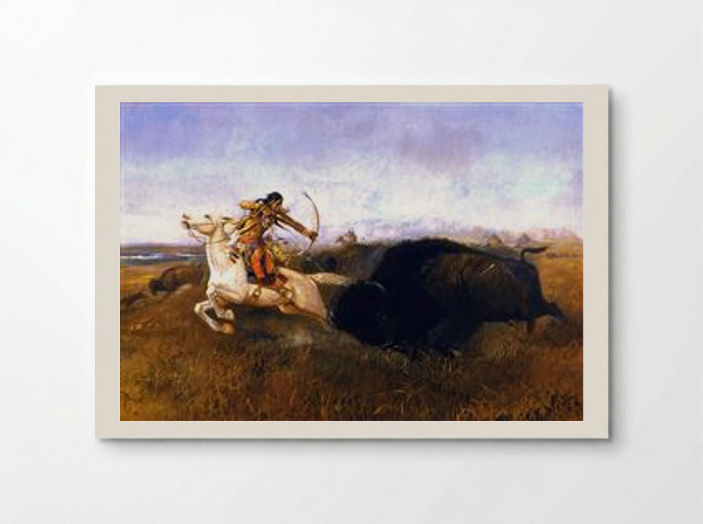 Indians Hunting Buffalo - Charles M. Russell - Poster