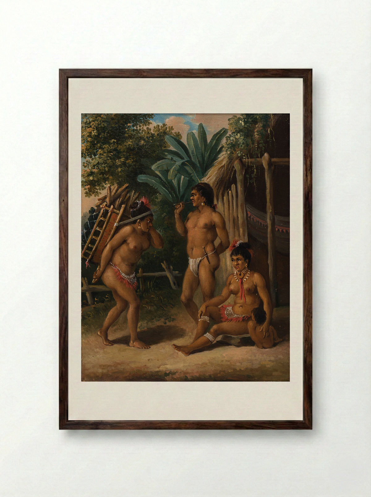 Indigenous Kalinago of St. Vincent - Agostino Brunias - Framed Print Dark Wood