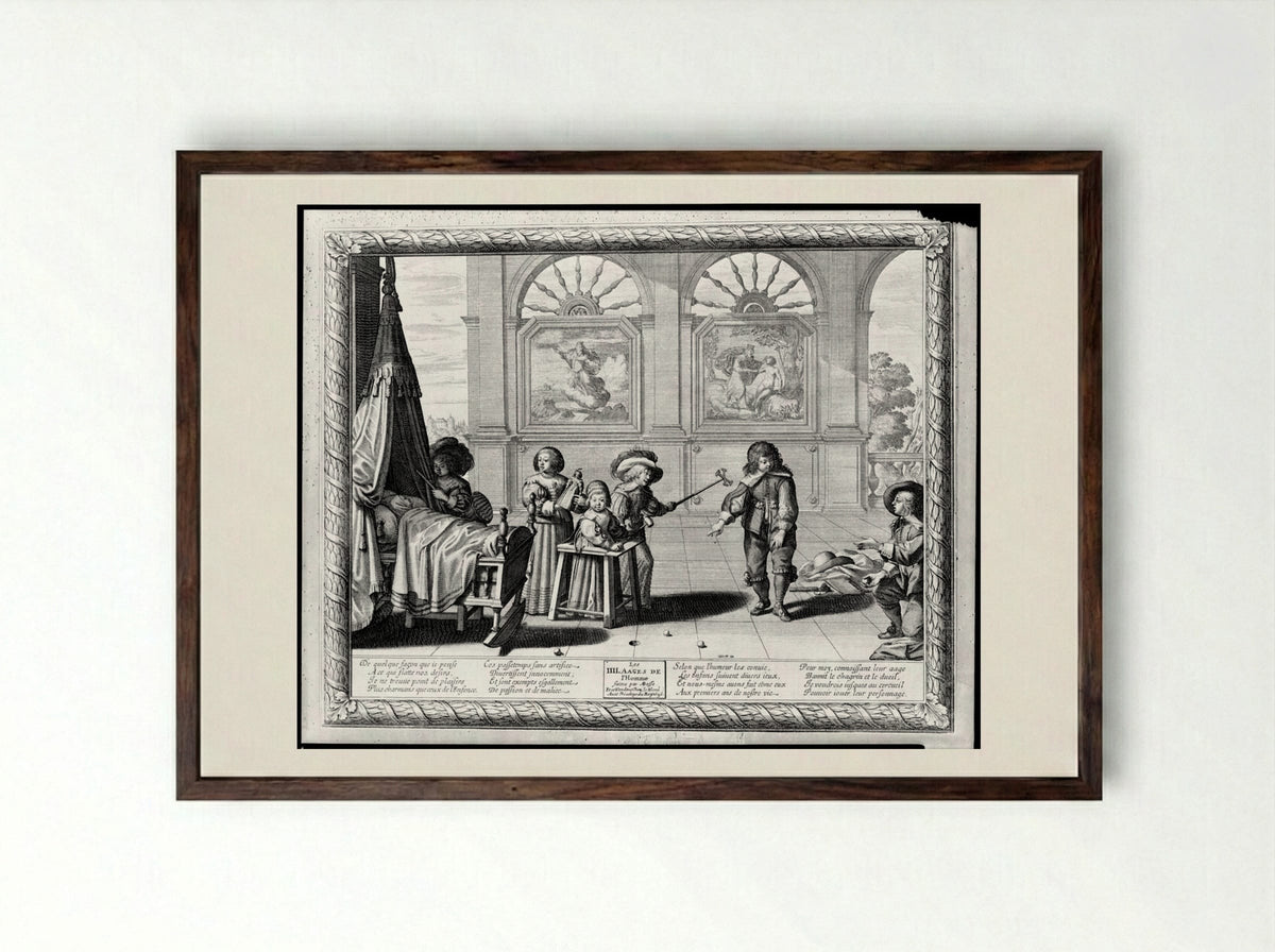 Infancy - Abraham Bosse - Framed Print Dark Wood