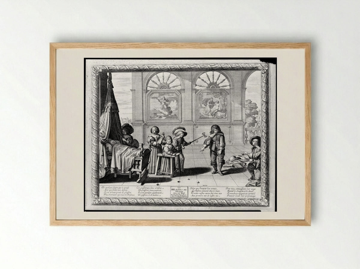 Infancy - Abraham Bosse - Framed Print Wood