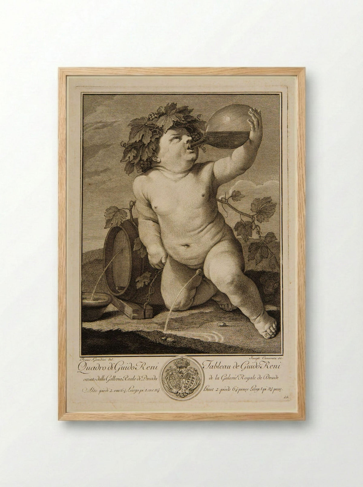 Infant Bacchus - Giuseppe Camerata - Framed Print Wood