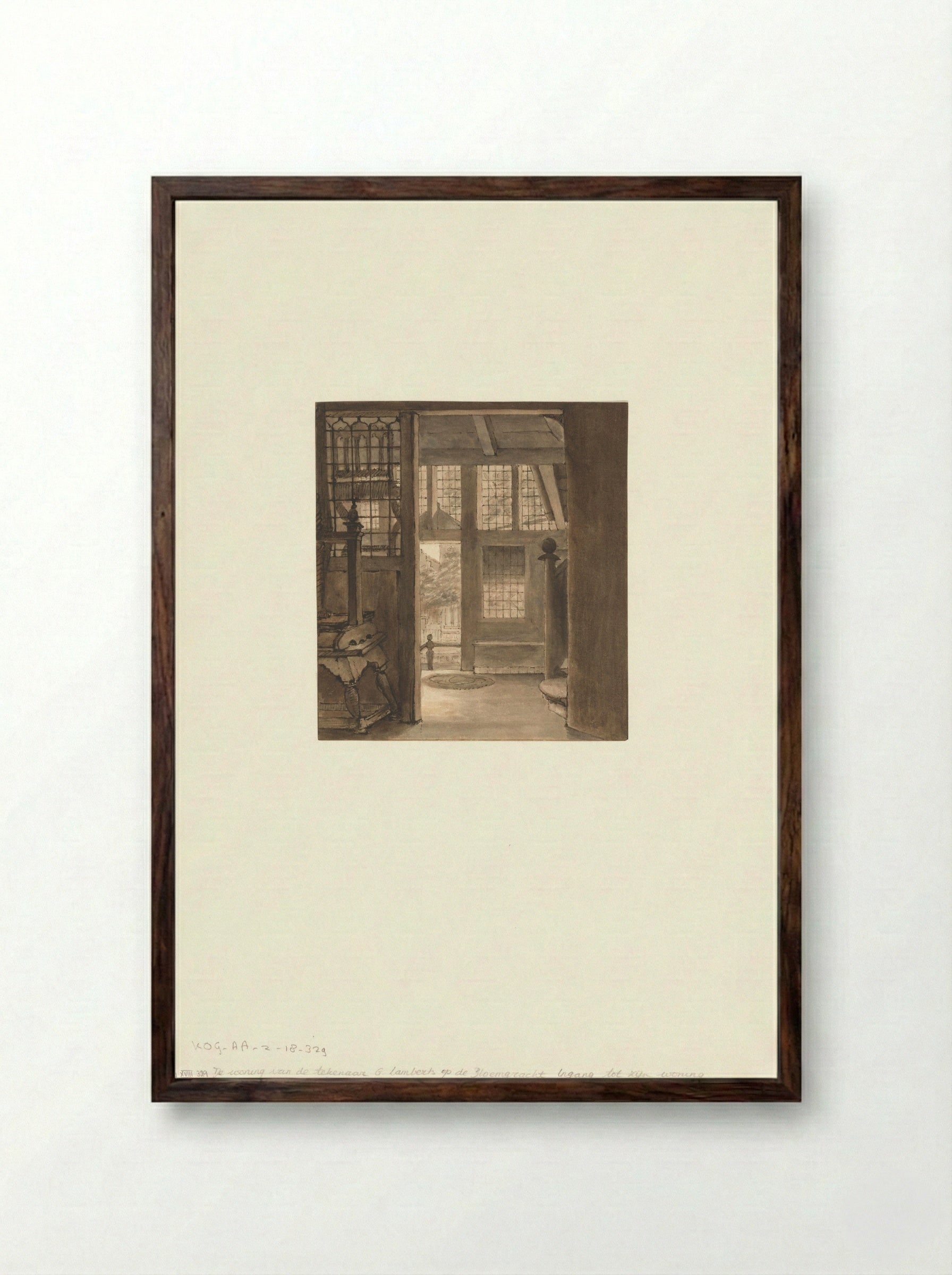 Ingang tot de woning van de kunstenaar - Gerrit Lamberts - Framed Print Dark Wood