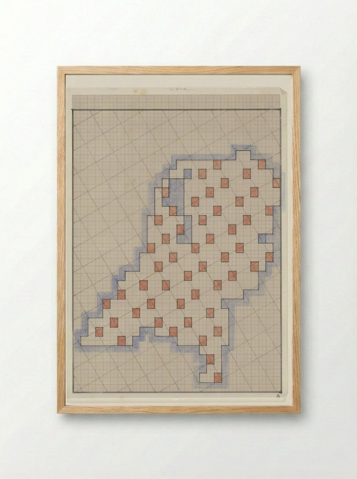 Ingekleurde tekening van Nederland op doorzichtig papier A - Reinjan Mulder - Framed Print Wood