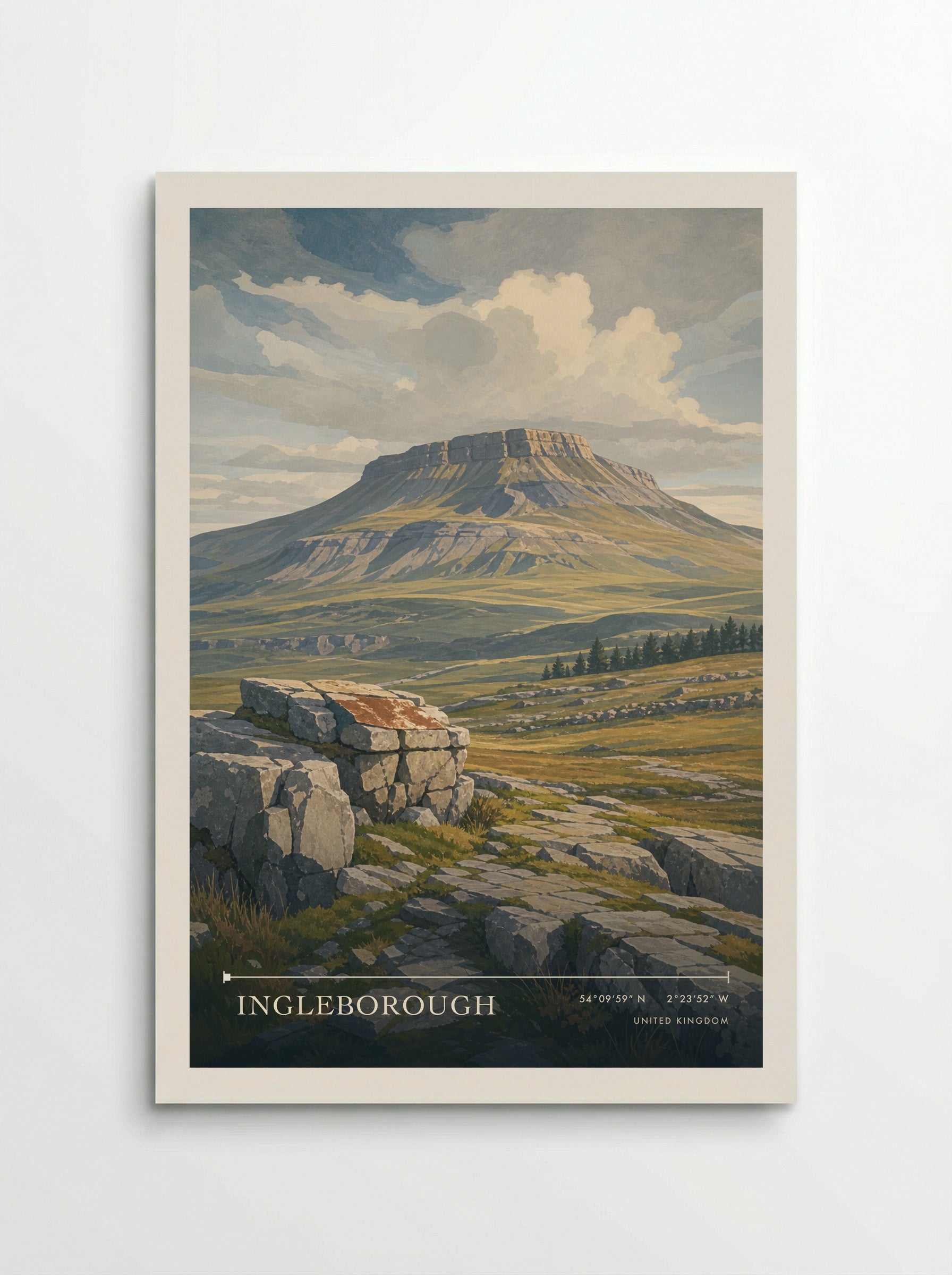 Ingleborough United Kingdom Travel Poster - Poster