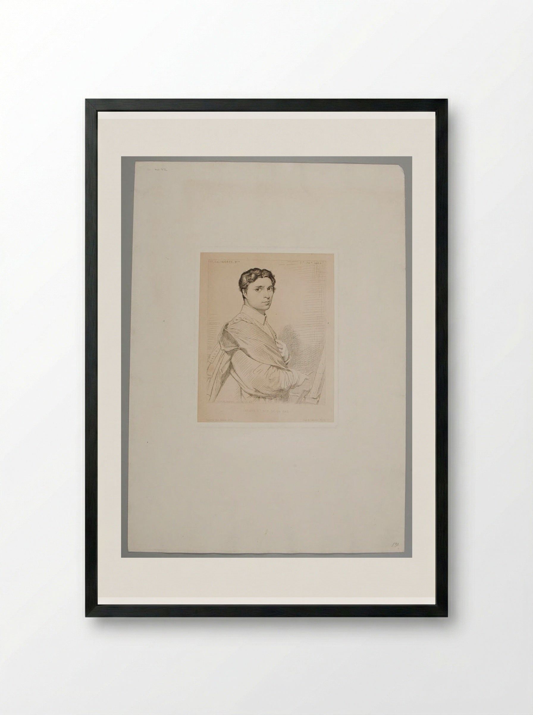 Ingres at the Age of 24 - Léopold Flameng - Framed Print Black