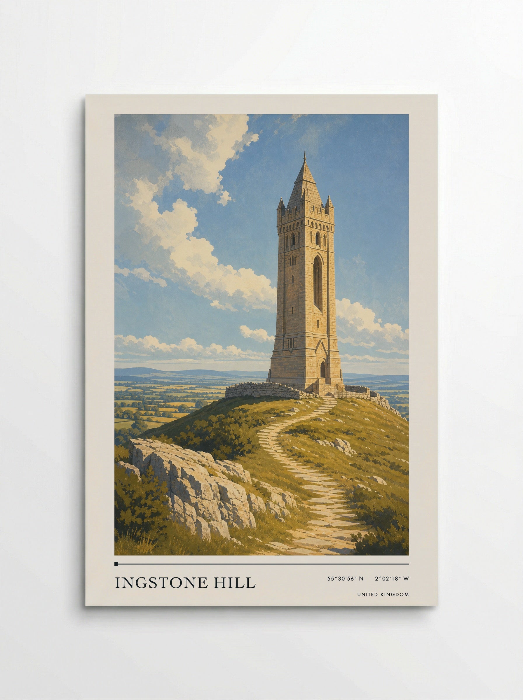 Ingstone Hill United Kingdom Travel Poster - Poster