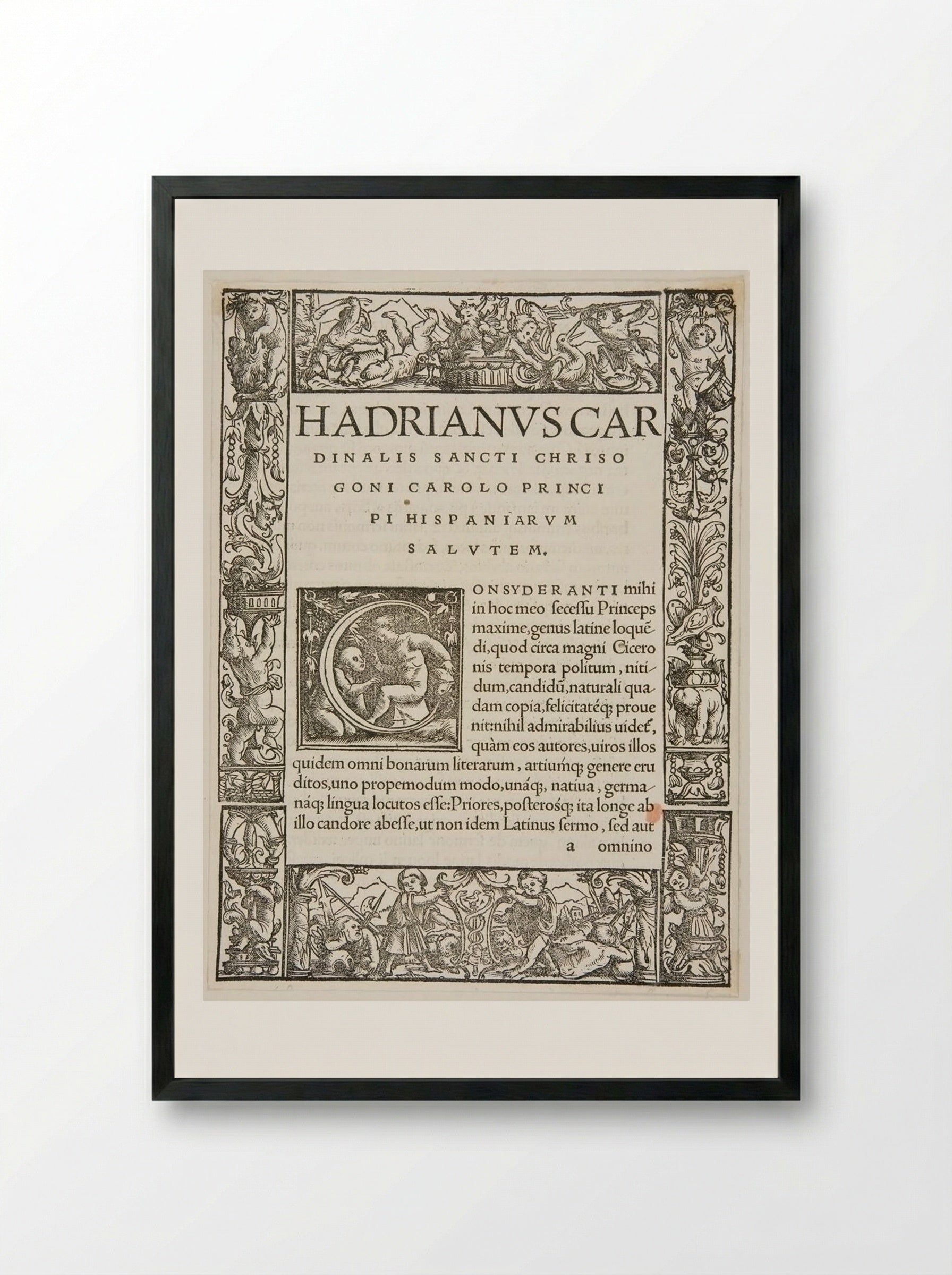 Initial Letter C - Urs Graf - Framed Print Black