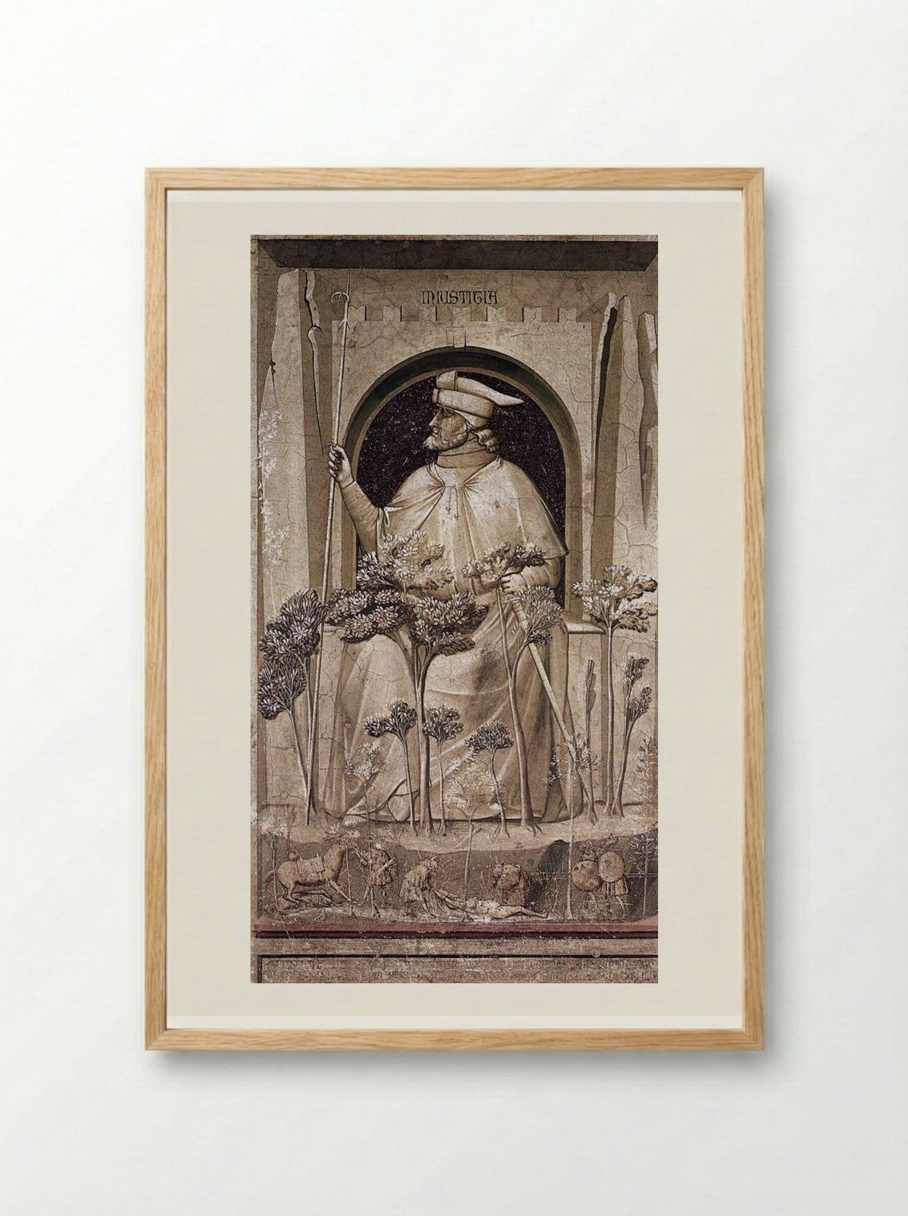 Injustice (Injustitia) - Giotto di Bondone - Framed Print Wood