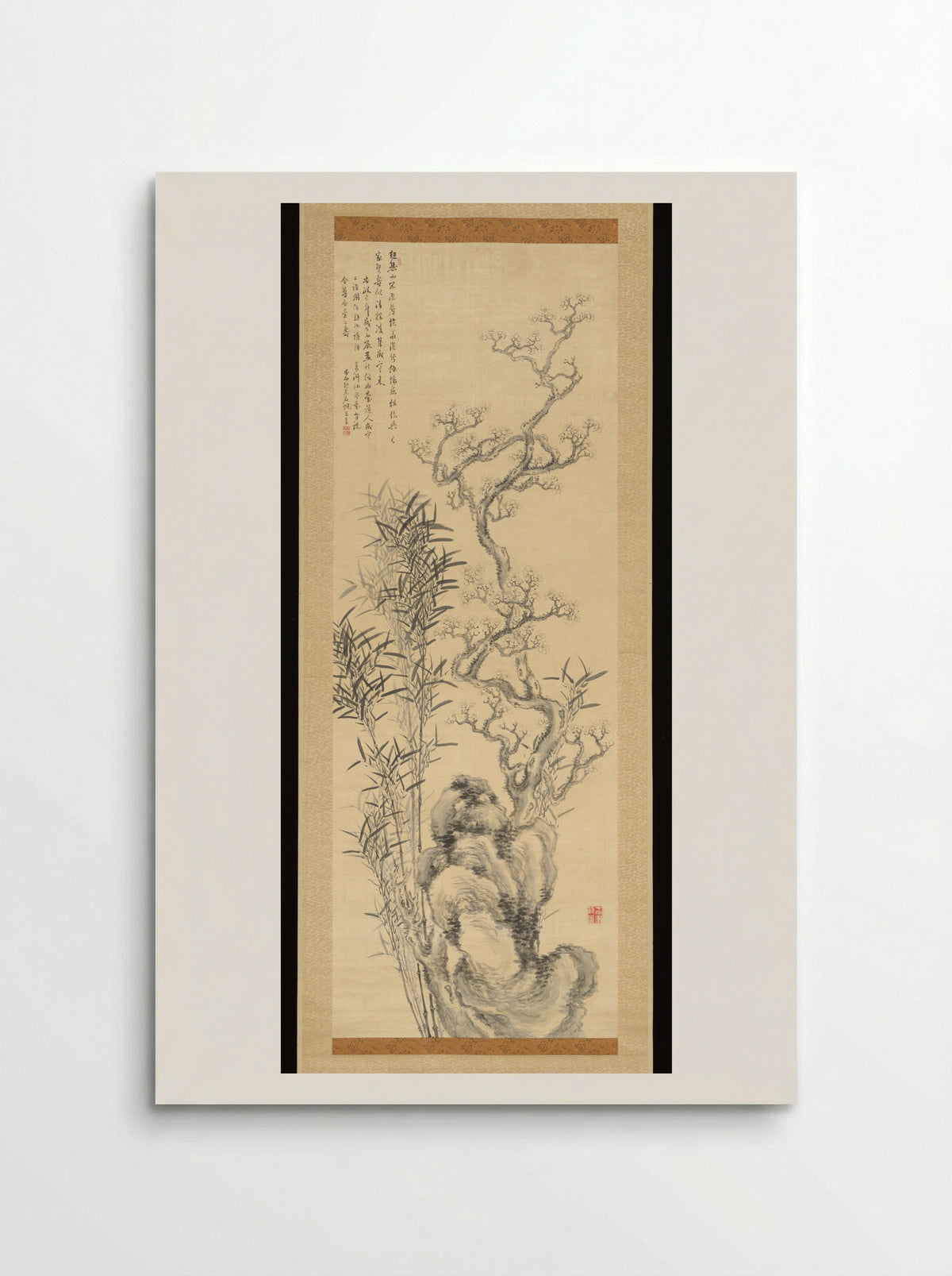 Ink Plum and Bamboo - Hoashi Kyōu - Poster