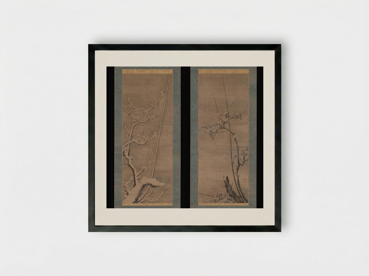 Ink Plum - Byōsen Myōshitsu - Framed Print Black